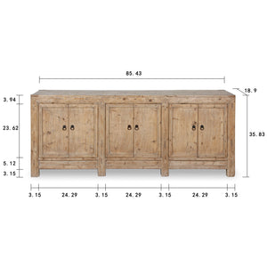 Lilys Antique Six Doors Sideboard (Size And Finish Vary Approx 80"-90" Long) 7014