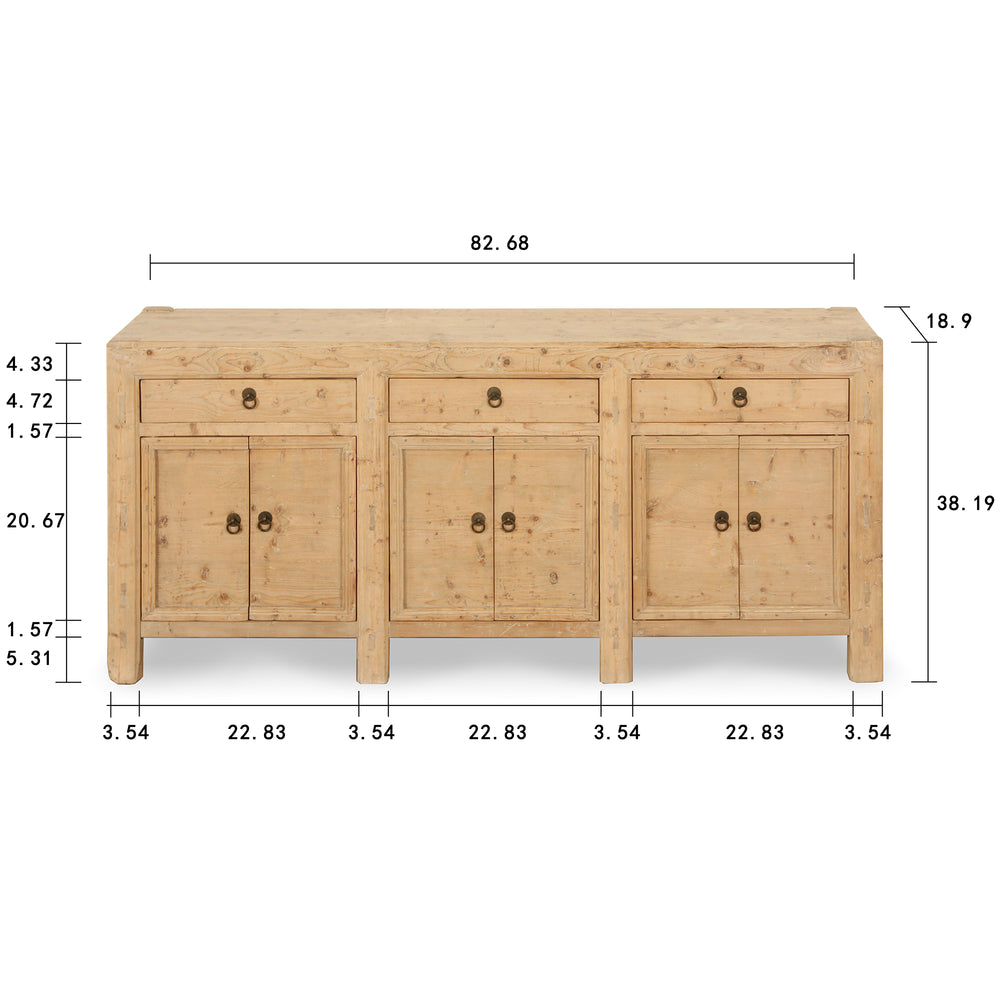 Lilys Antique Six Doors Sideboard With Drawers (Size And Finish Vary Approx 80"-90" Long) 7014-NA