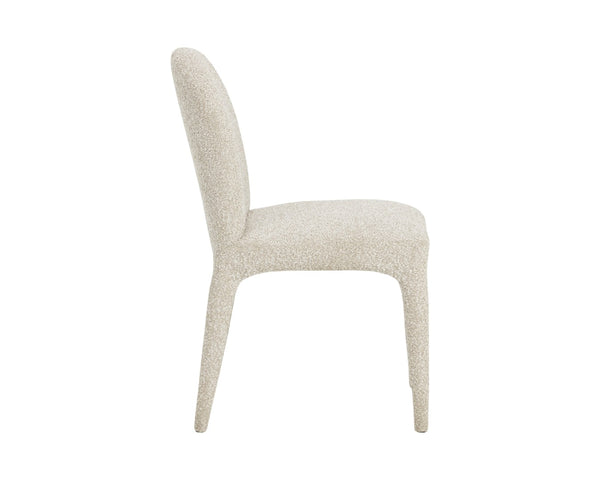 Sunpan TAMINA Dining Chair - Modern Santa Cruz Oatmeal Upholstery, Sculptural Design for Elegant Dining Spaces 112573
