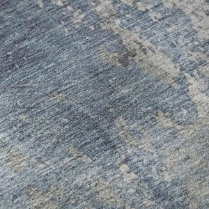 HomeRoots 10' X 14' Denim Blue & Gray Abstract Area Rug - Durable, Low-Maintenance, UV Protected for Homes 701455