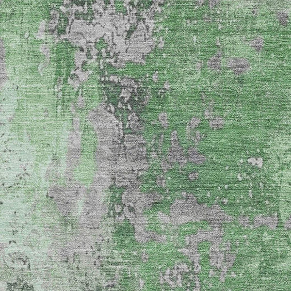HomeRoots 8' X 10' Modern Green and Gray Abstract Washable Area Rug with UV Protection for Family Spaces 701459