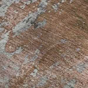 HomeRoots 8' X 10' Washable Rust and Gray Abstract Area Rug - Durable, Stylish, UV Protected for Family Homes 701465