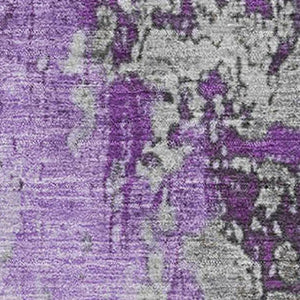 HomeRoots 9' X 12' Purple and Gray Abstract Washable Area Rug with UV Protection for Modern Homes & Families 701472