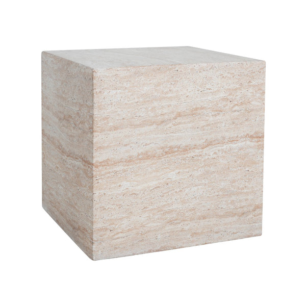 English Elm Christopher Knight Home® - Outdoor/Indoor Square Travertine Side Table - Lightweight Concrete With Modern Cube Design For Versatile Use N773P253774Z