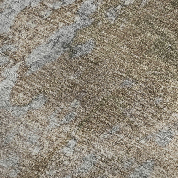 HomeRoots 8' X 10' Modern Taupe & Beige Abstract Area Rug - Washable, UV Protected, Perfect for High-Traffic Areas 701483