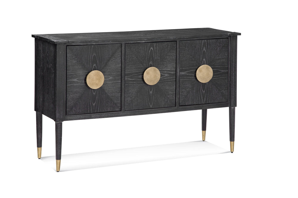 Basset Mirror Jensen Console Table - Modern Glam Design With Gold Accents, Ample Storage & Elegant Finish Black Veneer,Mdf,Rubber Wood 7015-lr-400