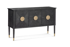 Basset Mirror Jensen Console Table - Modern Glam Design With Gold Accents, Ample Storage & Elegant Finish Black Veneer,Mdf,Rubber Wood 7015-lr-400