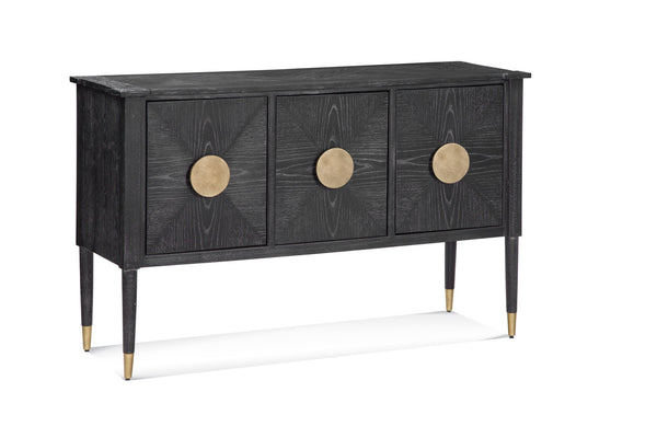 Basset Mirror Jensen Console Table - Modern Glam Design With Gold Accents, Ample Storage & Elegant Finish Black Veneer,Mdf,Rubber Wood 7015-lr-400