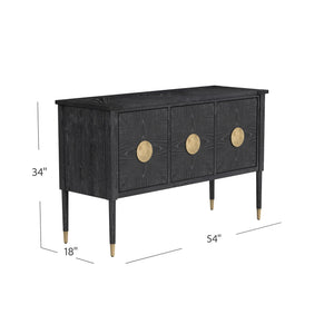 Basset Mirror Jensen Console Table - Modern Glam Design With Gold Accents, Ample Storage & Elegant Finish Black Veneer,Mdf,Rubber Wood 7015-lr-400