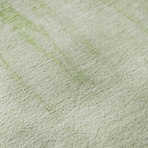 HomeRoots 8' Artichoke Green and Ivory Abstract Round Rug - Washable, UV-Protected, Non-Slip for Everyday Use 701512