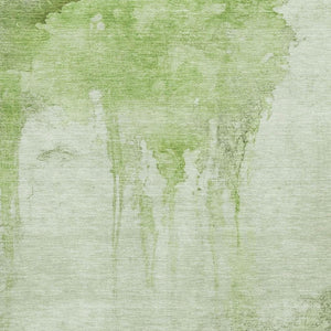 HomeRoots 10' Artichoke Green & Ivory Abstract Area Rug - Washable, UV Protected, Durable for High-Traffic Spaces 701515