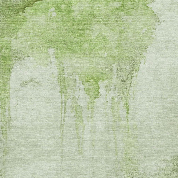 HomeRoots 10' Artichoke Green & Ivory Abstract Area Rug - Washable, UV Protected, Durable for High-Traffic Spaces 701515