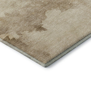 HomeRoots 10' X 14' Gold And Beige Abstract Area Rug - Durable, Washable, UV-Protected for Modern Homes 701521