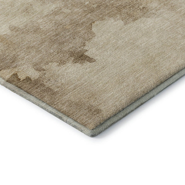 HomeRoots 10' X 14' Gold And Beige Abstract Area Rug - Durable, Washable, UV-Protected for Modern Homes 701521