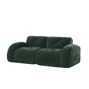 English Elm 2-seater Tufted Velvet Cloud Sofa Frameless High Density Foam Retro Luxe Living Room Green W714P387032