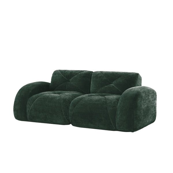 English Elm 2-seater Tufted Velvet Cloud Sofa Frameless High Density Foam Retro Luxe Living Room Green W714P387032