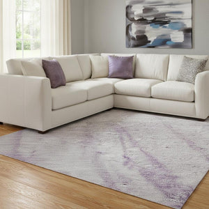 HomeRoots 8' X 10' Abstract Lavender & Purple Washable Area Rug - UV Protected, Stain Resistant & Soft Comfort 701525