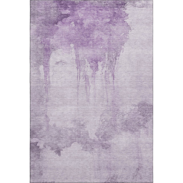 HomeRoots 10' X 14' Modern Lavender & Purple Abstract Washable Area Rug with UV Protection & Stain Resistance 701527