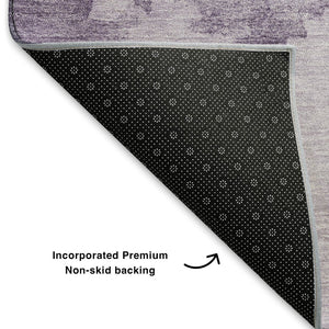 HomeRoots 10' X 14' Modern Lavender & Purple Abstract Washable Area Rug with UV Protection & Stain Resistance 701527