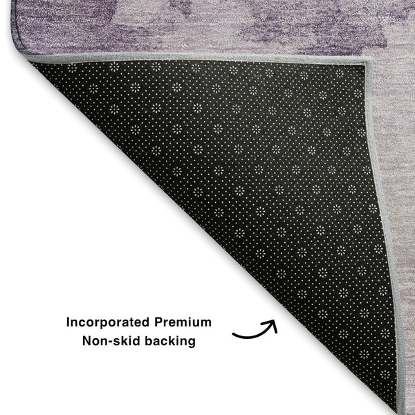 HomeRoots 10' X 14' Modern Lavender & Purple Abstract Washable Area Rug with UV Protection & Stain Resistance 701527