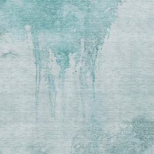HomeRoots 5' X 8' Teal and Aqua Abstract Area Rug - Washable, UV Protected, Durable for Indoor & Outdoor Use! 701529