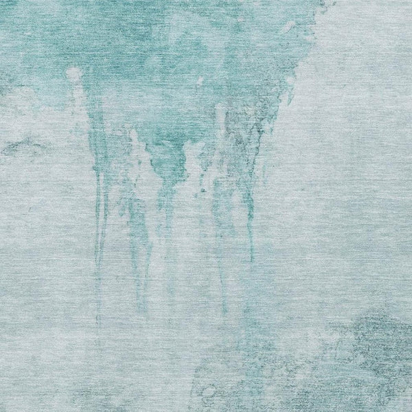 HomeRoots 5' X 8' Teal and Aqua Abstract Area Rug - Washable, UV Protected, Durable for Indoor & Outdoor Use! 701529