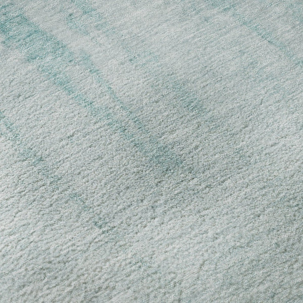 HomeRoots 8' Teal and Aqua Abstract Round Rug - Washable, UV Resistant, Modern Design for Vibrant Spaces 701530