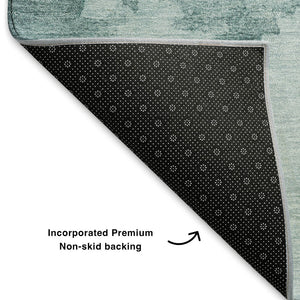 HomeRoots 10' X 14' Teal And Aqua Abstract Washable Area Rug - Stylish, Durable & UV-Protected for Any Space 701533