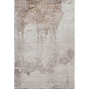 HomeRoots 9' X 12' Abstract Washable Area Rug in Taupe & Beige – Durable, UV-Protected & Family-Friendly Design 701538