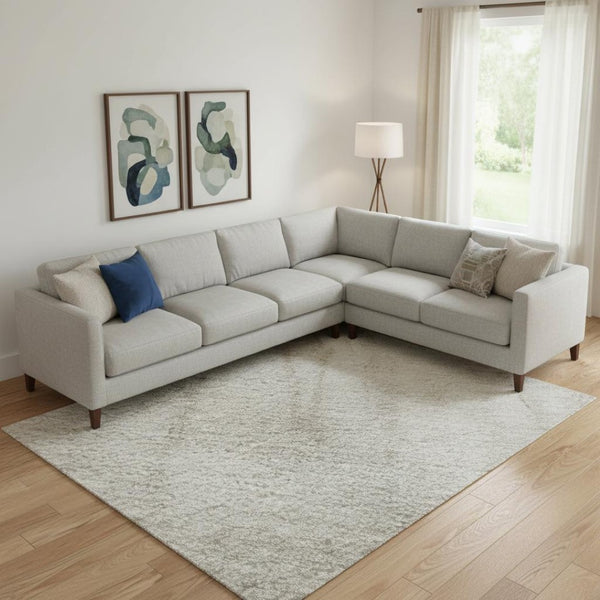 HomeRoots 9' X 12' Abstract Washable Area Rug in Taupe & Beige – Durable, UV-Protected & Family-Friendly Design 701538
