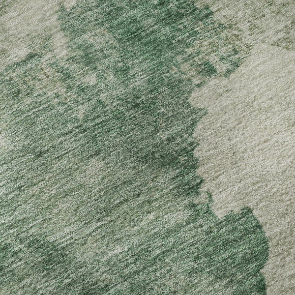 HomeRoots 5' X 8' Vibrant Emerald and Gold Abstract Washable Area Rug with UV Protection for Modern Homes 701541