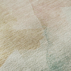 HomeRoots 8' X 10' Pearl Teal and Ivory Abstract Area Rug – Washable, UV-Protected, Family-Friendly Style! 701573