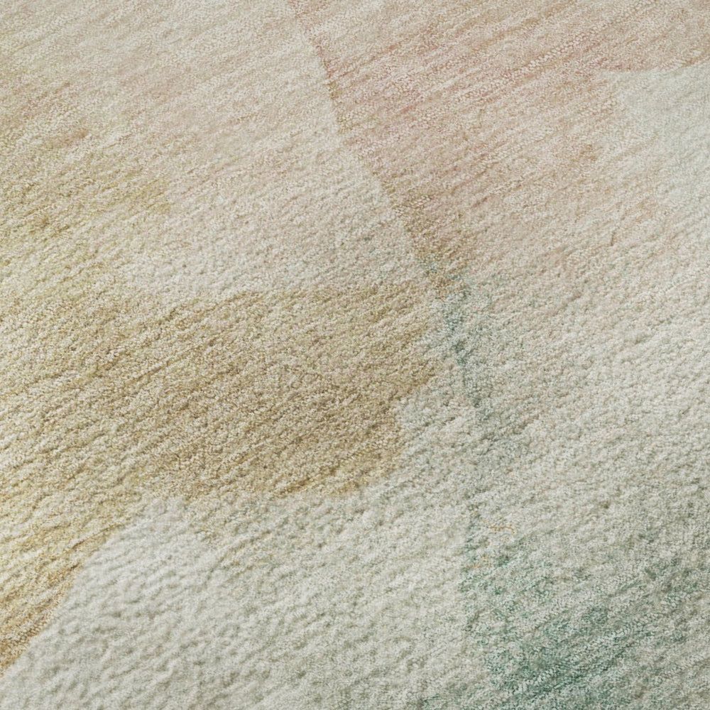 HomeRoots 10' Pearl Teal & Ivory Abstract Area Rug - Washable, UV Protected, Modern Design for Active Homes 701575