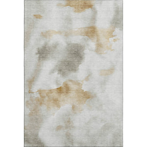 HomeRoots 5' X 8' Beige Gray Copper Area Rug - Modern Abstract Design, Stain Resistant & UV Protected Comfort 701589