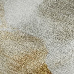 HomeRoots 5' X 8' Beige Gray Copper Area Rug - Modern Abstract Design, Stain Resistant & UV Protected Comfort 701589