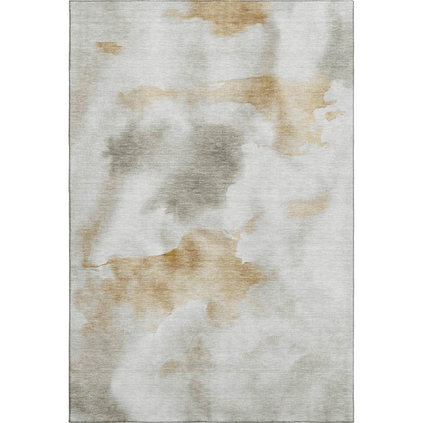 HomeRoots 8' X 10' Beige Gray Copper Abstract Washable Area Rug – Durable, Stylish, UV Protected for Homes! 701591