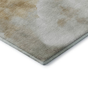 HomeRoots 8' X 10' Beige Gray Copper Abstract Washable Area Rug – Durable, Stylish, UV Protected for Homes! 701591