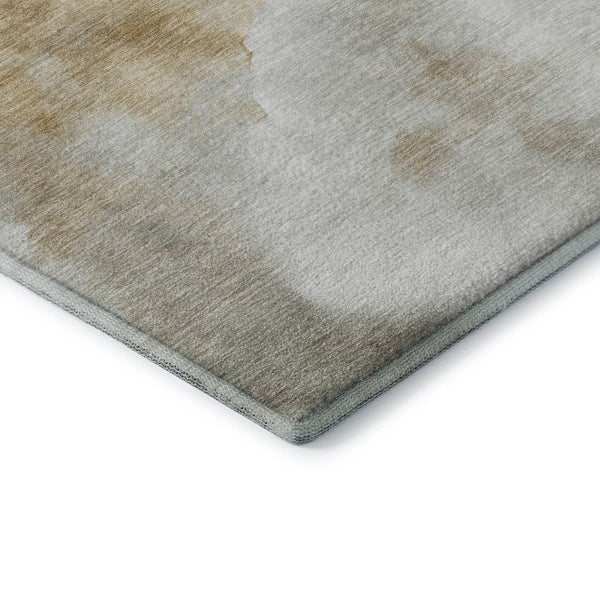 HomeRoots 8' X 10' Beige Gray Copper Abstract Washable Area Rug – Durable, Stylish, UV Protected for Homes! 701591