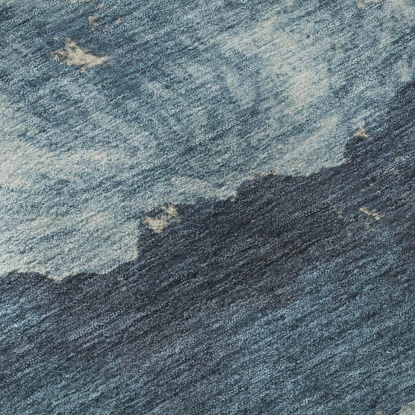 HomeRoots 8' X 10' Elegant Navy Blue and Ivory Abstract Washable Area Rug with Stain Resistance & UV Protection 701597