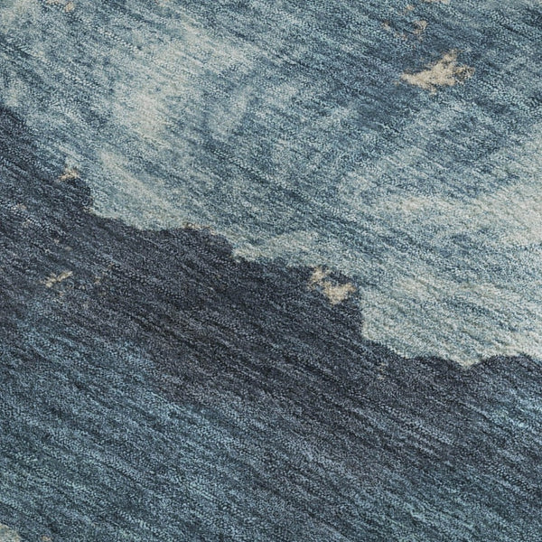 HomeRoots 8' X 10' Elegant Navy Blue and Ivory Abstract Washable Area Rug with Stain Resistance & UV Protection 701597