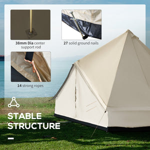 English Elm Outsunny 10 Person Glamping Yurt Tent Waterproof Polyester Family Outdoor Shelter W2225P200508