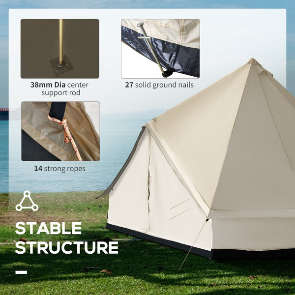 English Elm Outsunny 10 Person Glamping Yurt Tent Waterproof Polyester Family Outdoor Shelter W2225P200508