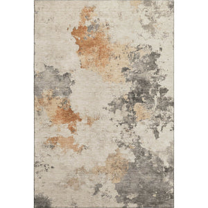 HomeRoots 9' X 12' Abstract Washable Area Rug in Rust Gray Ivory - Durable, Stain-Resistant & UV Protected 701610