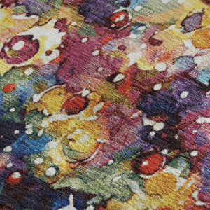 HomeRoots 9' X 12' Floral Area Rug in Navy Blue, Gold & Red – UV Protected, Stain-Resistant, Durable Design 701628