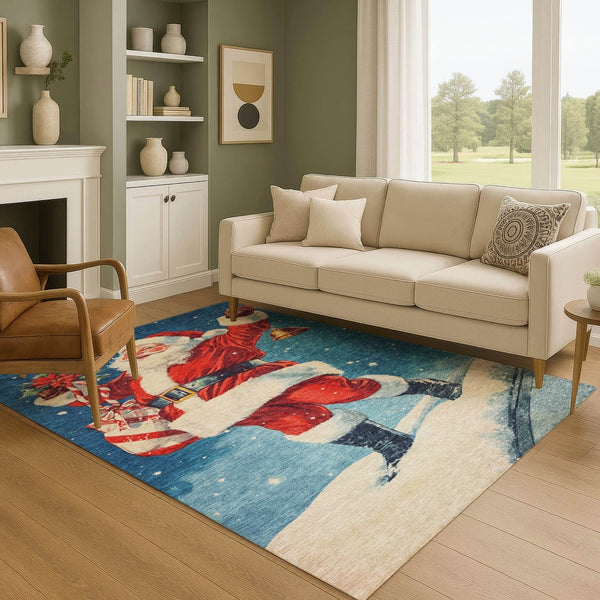 HomeRoots 8' X 10' Vibrant Floral Area Rug - Washable, UV Protected, Stain Resistant for High-Traffic Homes 701633