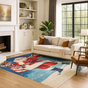 HomeRoots 8' X 10' Vibrant Floral Area Rug - Washable, UV Protected, Stain Resistant for High-Traffic Homes 701633