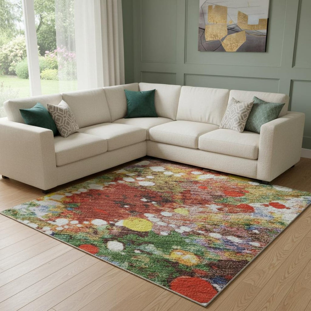 HomeRoots 8' X 10' Elegant Floral Washable Area Rug with UV Protection - Perfect for Family Spaces & Patios! 701645