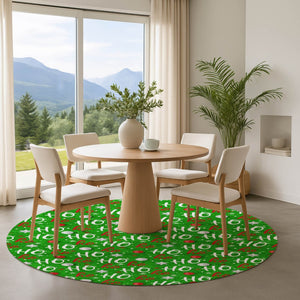 HomeRoots 8' Colorful Polka Dot Washable Round Rug with UV Protection - Durable, Stylish, and Stain-Resistant! 701650