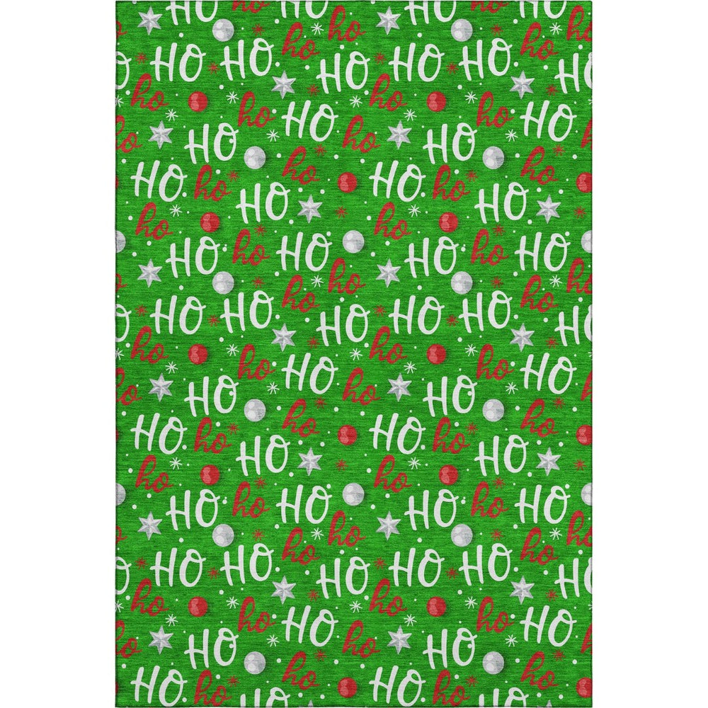 HomeRoots 10' Polka Dot Washable Area Rug - Green, Red & Silver with UV Protection for Kids & Pets, 10x14 ft 701653