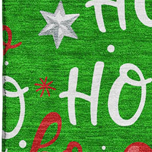 HomeRoots 10' Polka Dot Washable Area Rug - Green, Red & Silver with UV Protection for Kids & Pets, 10x14 ft 701653